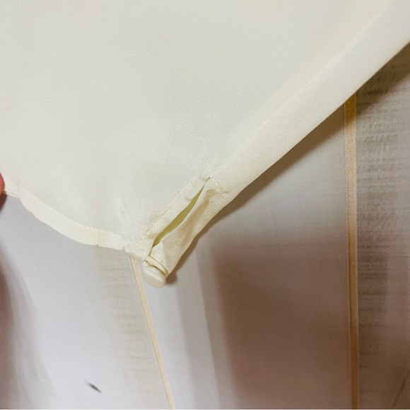 NWT Diane Von Furstenburg Cream Sheer 100% Silk Button Blouse Tunic Sz 1X - Picture 8 of 8